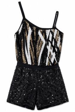 Costume Gallery Youth Girl’s Asymmetrical Sequin Shorts Dance Outfit Size Large